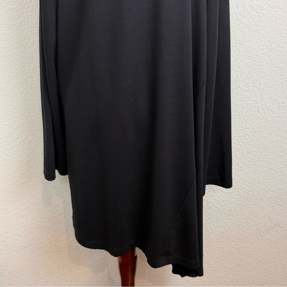 Bryn Walker Nada Black Asymmetrical Hem Long Sleeve Lagenlook Tunic Dress M - Picture 7 of 11
